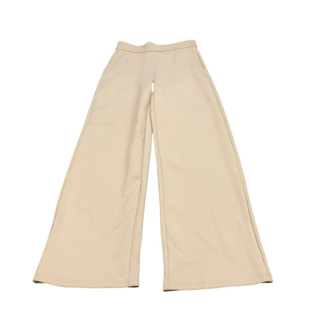 NEW OGL Wide Leg Pants Womens XS Beige High Waisted Sustainable Knit Trousers